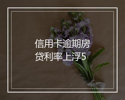 信用卡逾期房贷利率上浮5