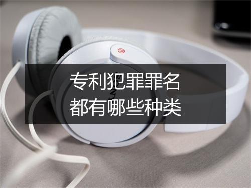 专利犯罪罪名都有哪些种类