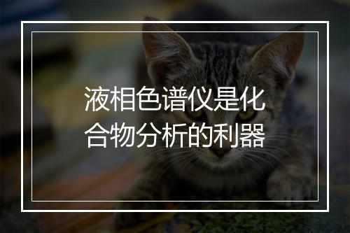 液相色谱仪是化合物分析的利器