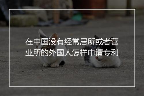 在中国没有经常居所或者营业所的外国人怎样申请专利