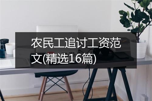农民工追讨工资范文(精选16篇)