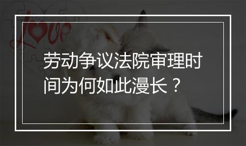 劳动争议法院审理时间为何如此漫长？