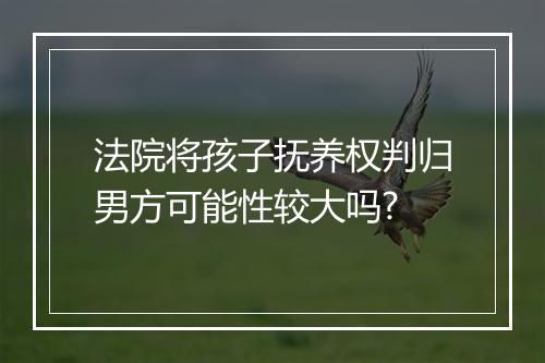 法院将孩子抚养权判归男方可能性较大吗?