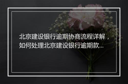 北京建设银行逾期协商流程详解，如何处理北京建设银行逾期款待