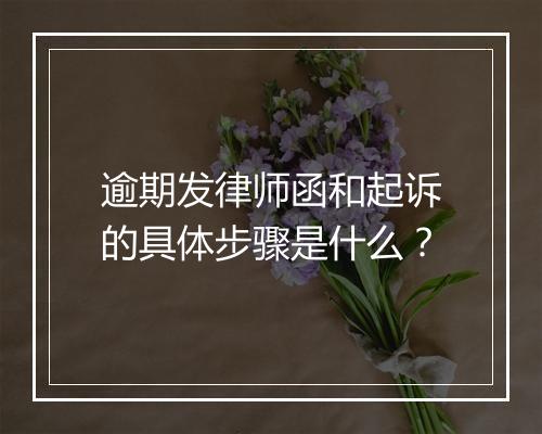 逾期发律师函和起诉的具体步骤是什么？