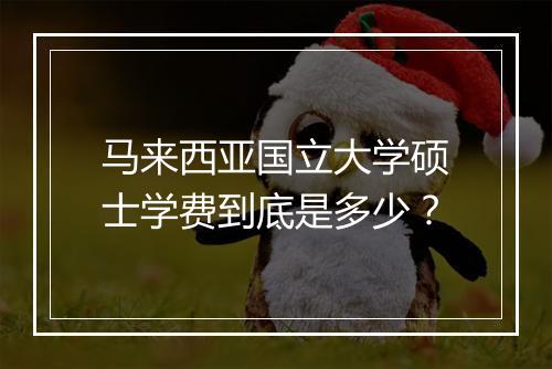 马来西亚国立大学硕士学费到底是多少？