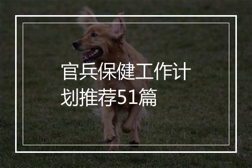 官兵保健工作计划推荐51篇