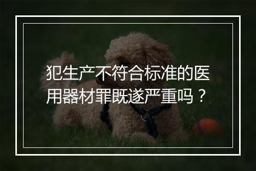 犯生产不符合标准的医用器材罪既遂严重吗？