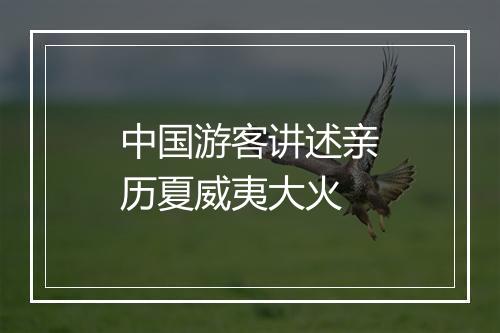 中国游客讲述亲历夏威夷大火
