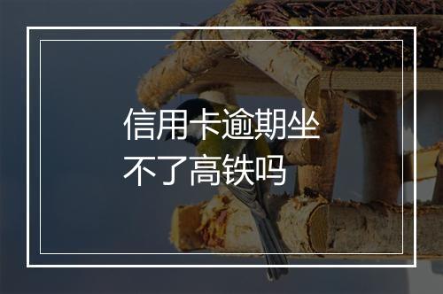 信用卡逾期坐不了高铁吗