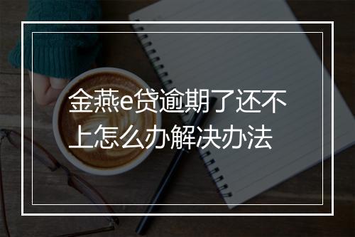 金燕e贷逾期了还不上怎么办解决办法