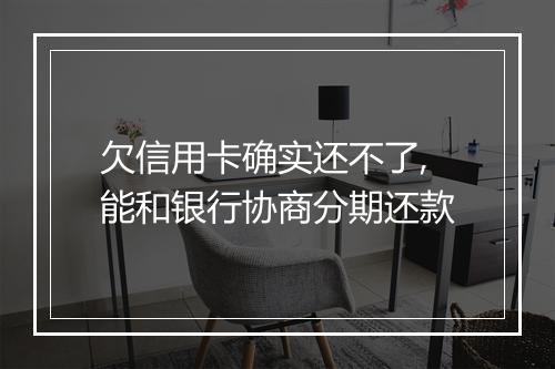 欠信用卡确实还不了,能和银行协商分期还款