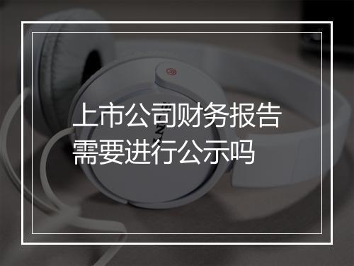 上市公司财务报告需要进行公示吗