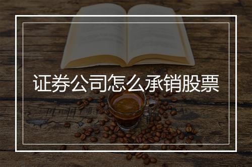 证券公司怎么承销股票