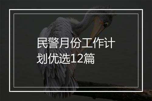 民警月份工作计划优选12篇
