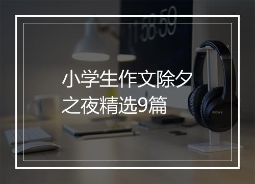 小学生作文除夕之夜精选9篇