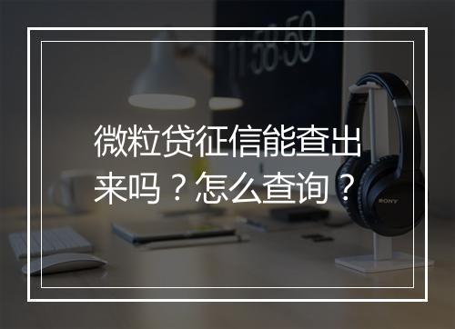 微粒贷征信能查出来吗？怎么查询？
