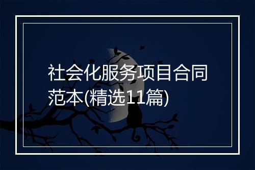 社会化服务项目合同范本(精选11篇)