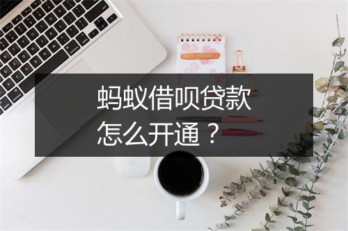 蚂蚁借呗贷款怎么开通？