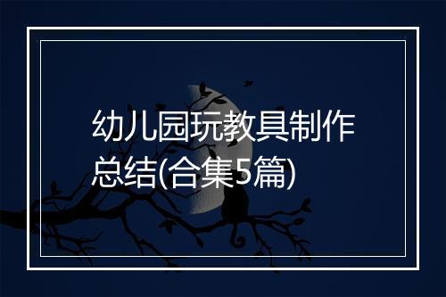 幼儿园玩教具制作总结(合集5篇)