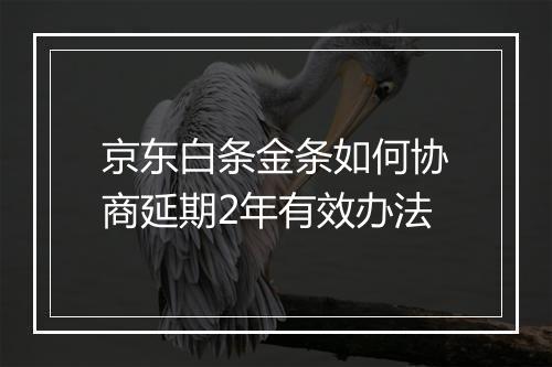 京东白条金条如何协商延期2年有效办法