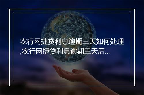 农行网捷贷利息逾期三天如何处理,农行网捷贷利息逾期三天后的应对