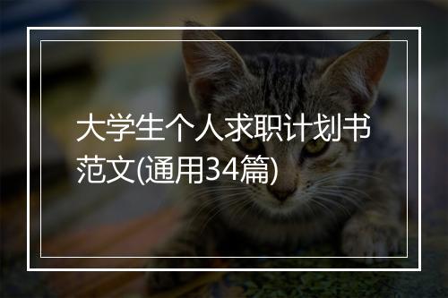 大学生个人求职计划书范文(通用34篇)