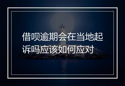 借呗逾期会在当地起诉吗应该如何应对