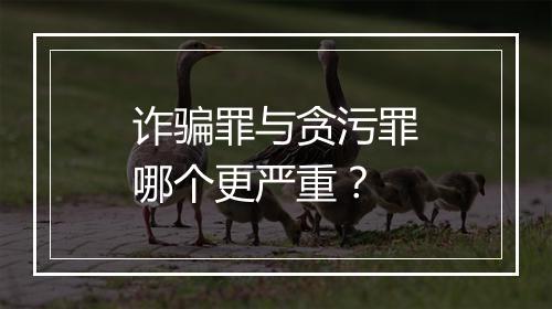 诈骗罪与贪污罪哪个更严重？
