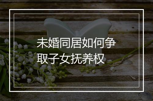 未婚同居如何争取子女抚养权