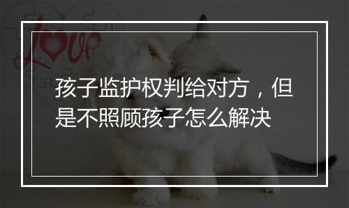 孩子监护权判给对方，但是不照顾孩子怎么解决