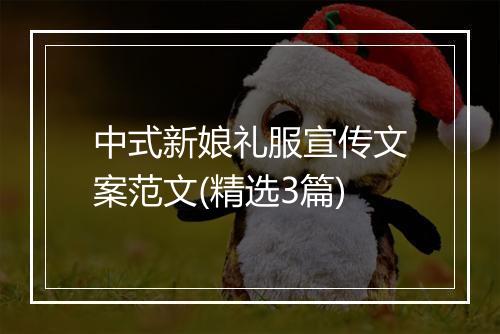 中式新娘礼服宣传文案范文(精选3篇)
