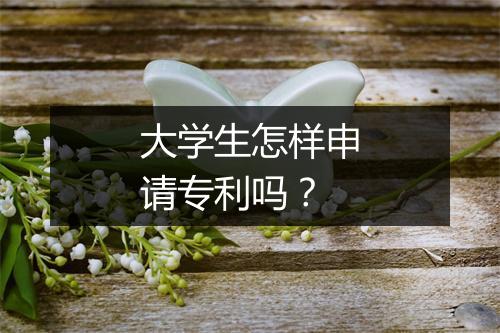 大学生怎样申请专利吗？