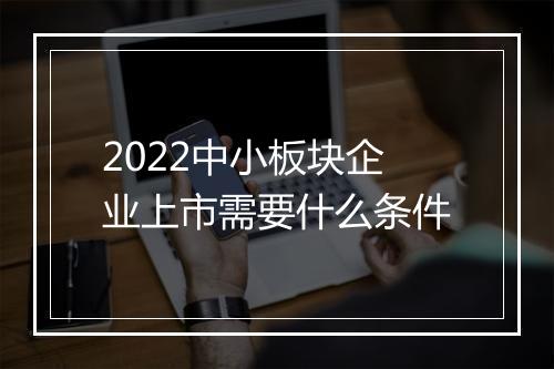 2022中小板块企业上市需要什么条件