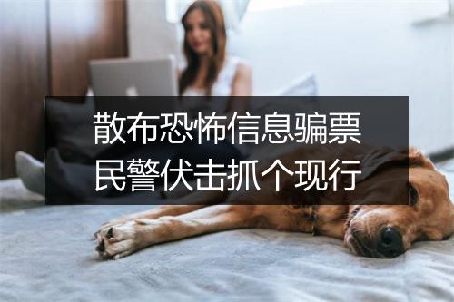 散布恐怖信息骗票民警伏击抓个现行