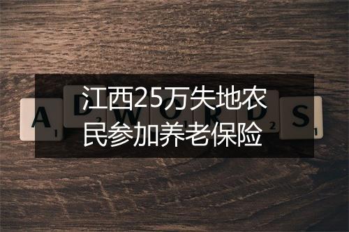 江西25万失地农民参加养老保险