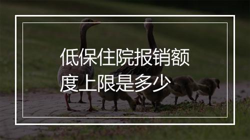 低保住院报销额度上限是多少