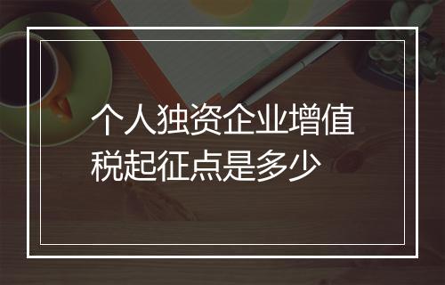 个人独资企业增值税起征点是多少