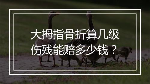 大拇指骨折算几级伤残能赔多少钱？