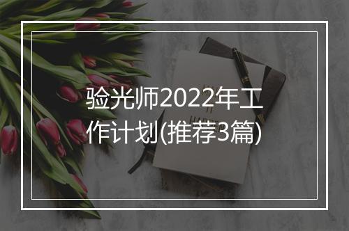 验光师2022年工作计划(推荐3篇)