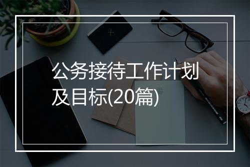 公务接待工作计划及目标(20篇)