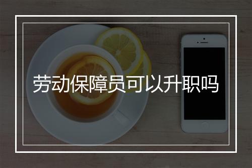 劳动保障员可以升职吗