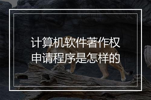 计算机软件著作权申请程序是怎样的