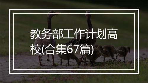 教务部工作计划高校(合集67篇)