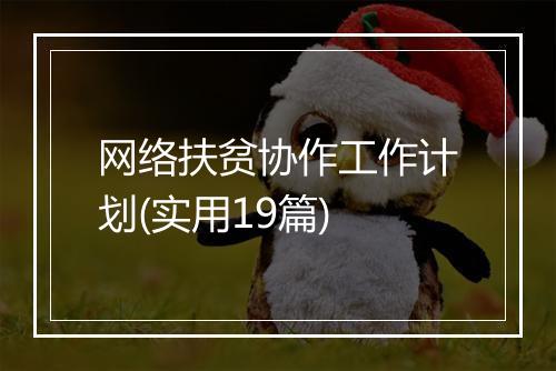 网络扶贫协作工作计划(实用19篇)