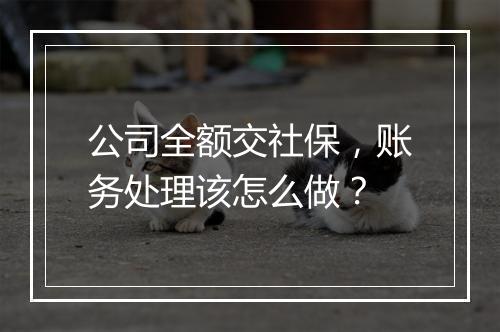 公司全额交社保，账务处理该怎么做？