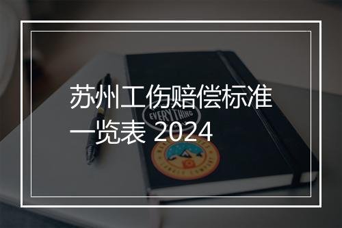 苏州工伤赔偿标准一览表 2024