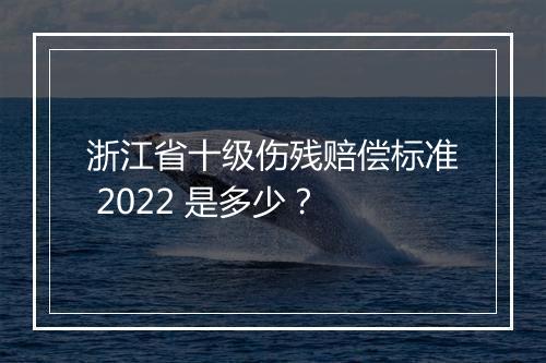 浙江省十级伤残赔偿标准 2022 是多少？