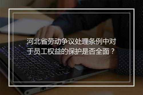 河北省劳动争议处理条例中对于员工权益的保护是否全面？