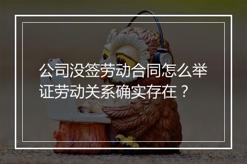 公司没签劳动合同怎么举证劳动关系确实存在？